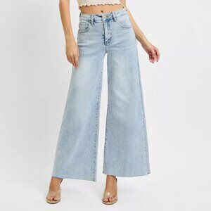 RISEN Full Size High Rise Ankle Wide Palazzo Jeans Plus Size